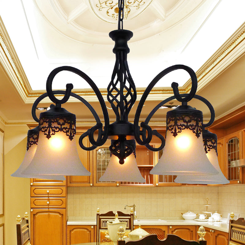 Bell Chandelier Lights Glass Chandelier Pendant Light pour le salon