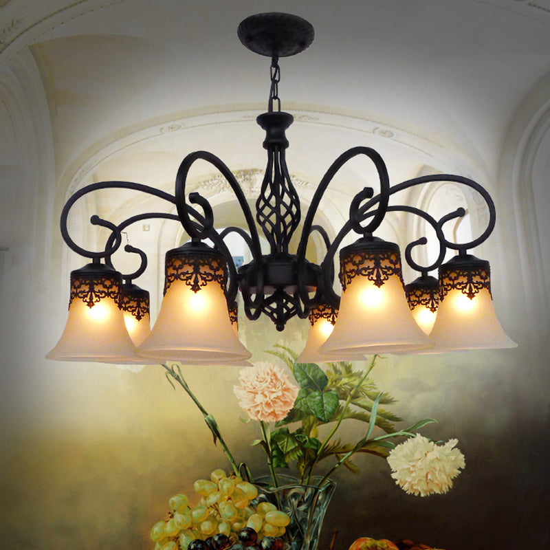 Bell Chandelier Lights Glass Chandelier Pendant Light pour le salon