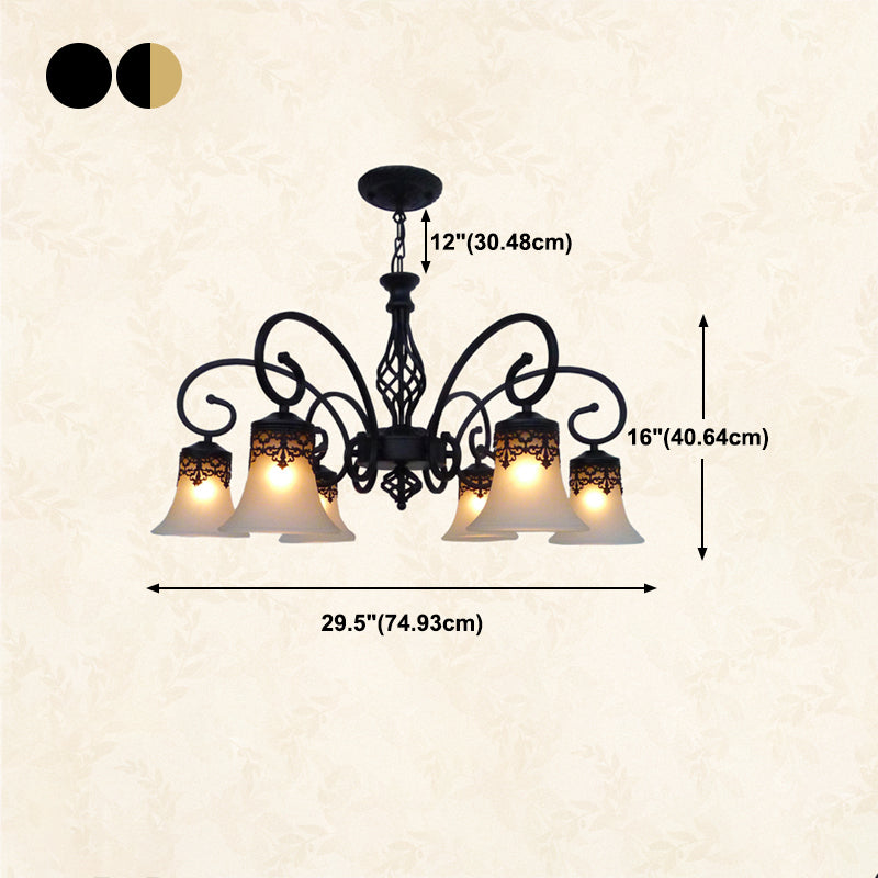 Bell Chandelier Lights Glass Chandelier Pendant Light pour le salon