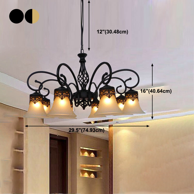 Bell Chandelier Lights Glass Chandelier Pendant Light pour le salon