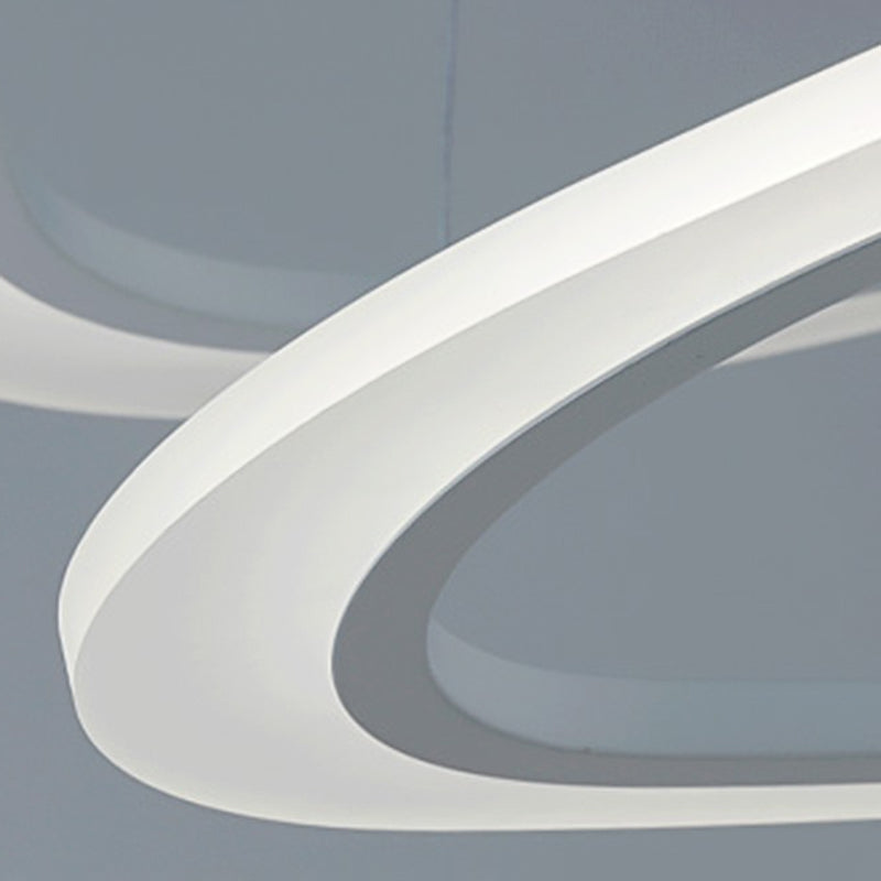 Luces de lámpara multicapa contemporánea Luz de araña de metal Luz en blanco