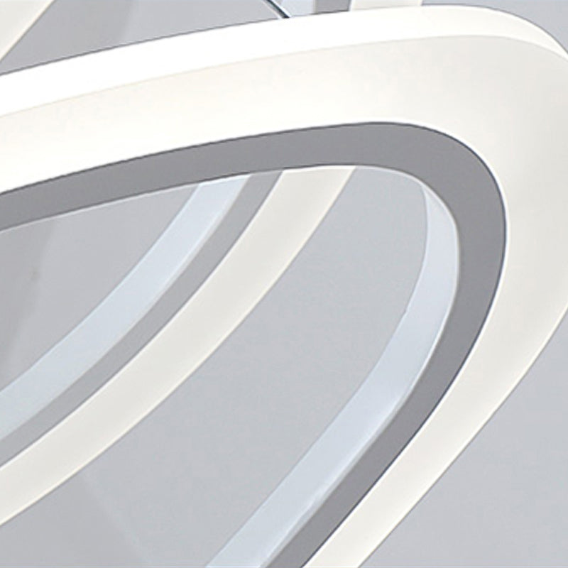 Luces de lámpara multicapa contemporánea Luz de araña de metal Luz en blanco