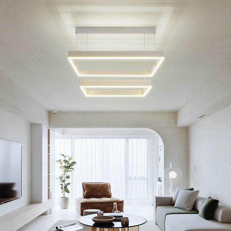 Posto de lámpara LED de aluminio en capas moderna para sala de estar para sala de estar