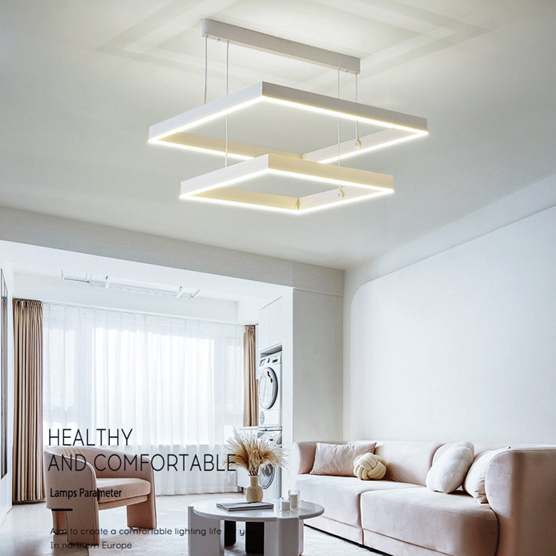 Posto de lámpara LED de aluminio en capas moderna para sala de estar para sala de estar