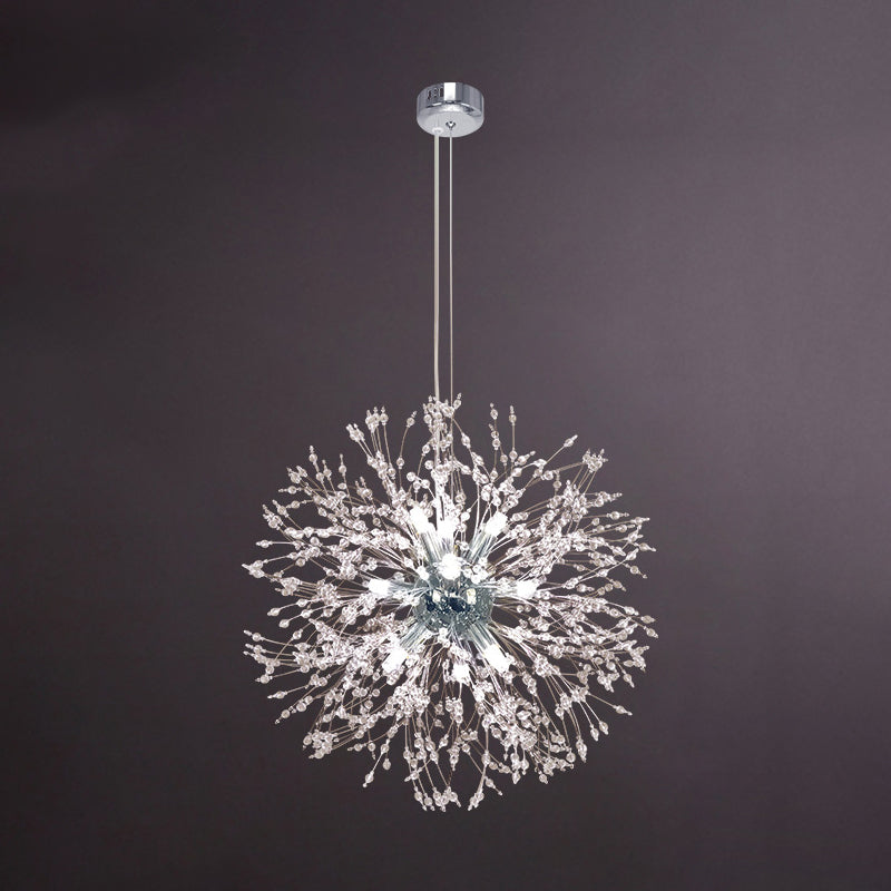 Lámpara de lámpara de forma de globo de forma nórdica lámpara de araña de luciérnagas para sala de estar