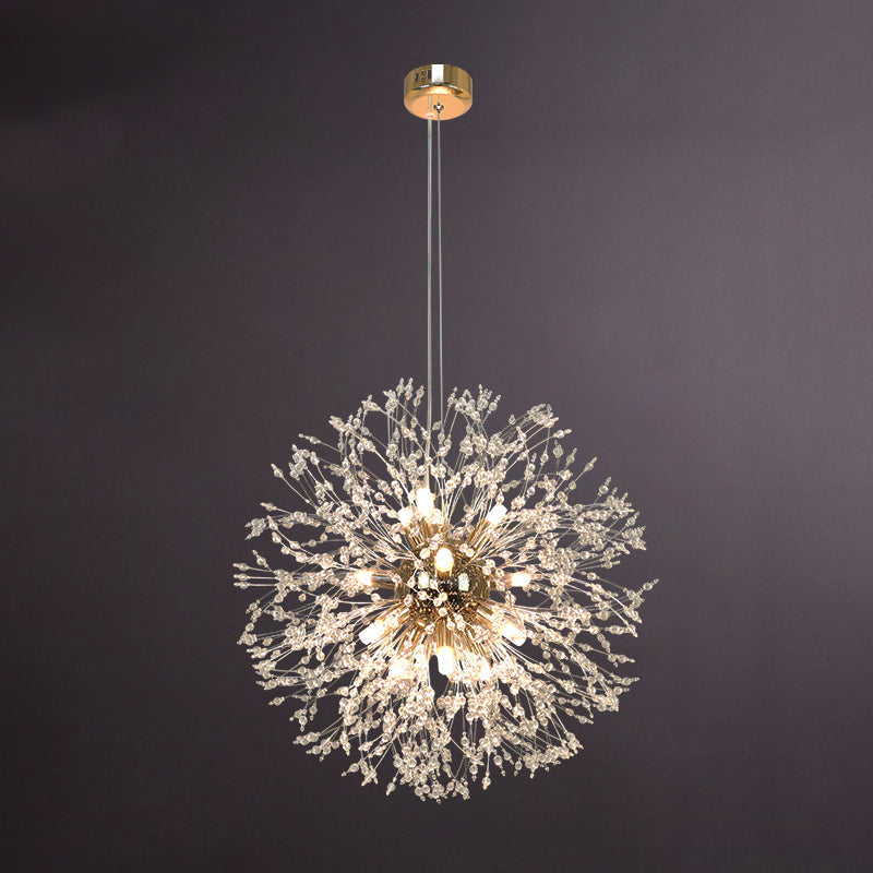 Lámpara de lámpara de forma de globo de forma nórdica lámpara de araña de luciérnagas para sala de estar