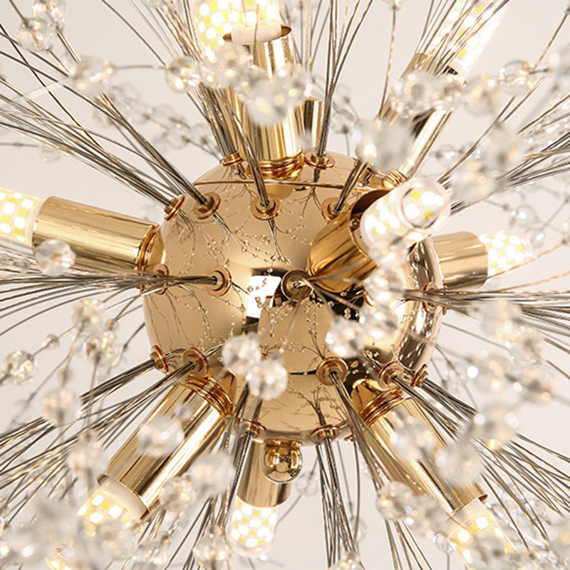 Lámpara de lámpara de forma de globo de forma nórdica lámpara de araña de luciérnagas para sala de estar