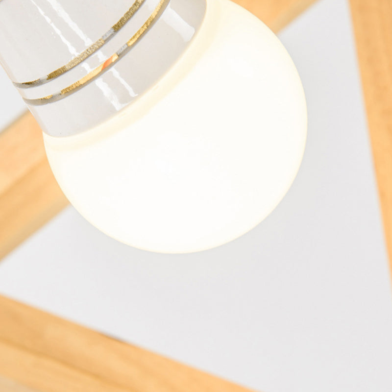 Unique Shade Hanging Lighting Modern Style Rubber Wood 1 Light Hanging Lamp for Bedroom