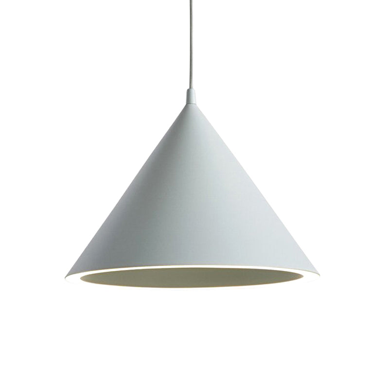 Cone Shape Hanging Light Modern Macaron Style Metal 1 Light Hanging Lamp for Living Room