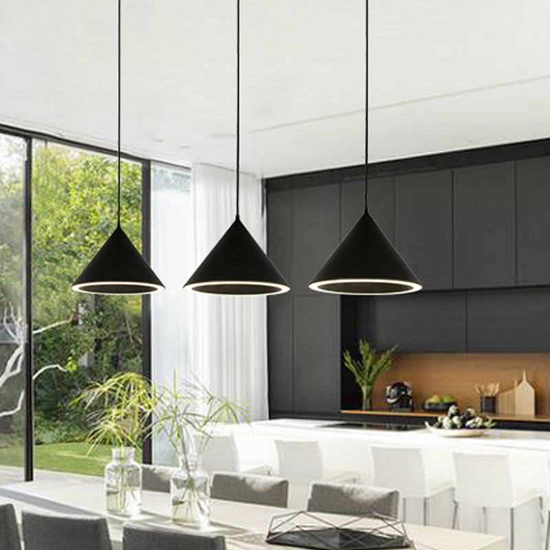 Cone Shape Hanging Light Modern Macaron Style Metal 1 Light Hanging Lamp for Living Room