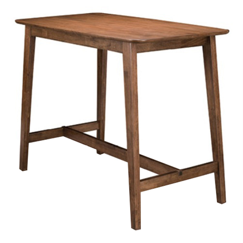 Solid Wood Bar Dining Table Contemporary Bar Table with Brown Base
