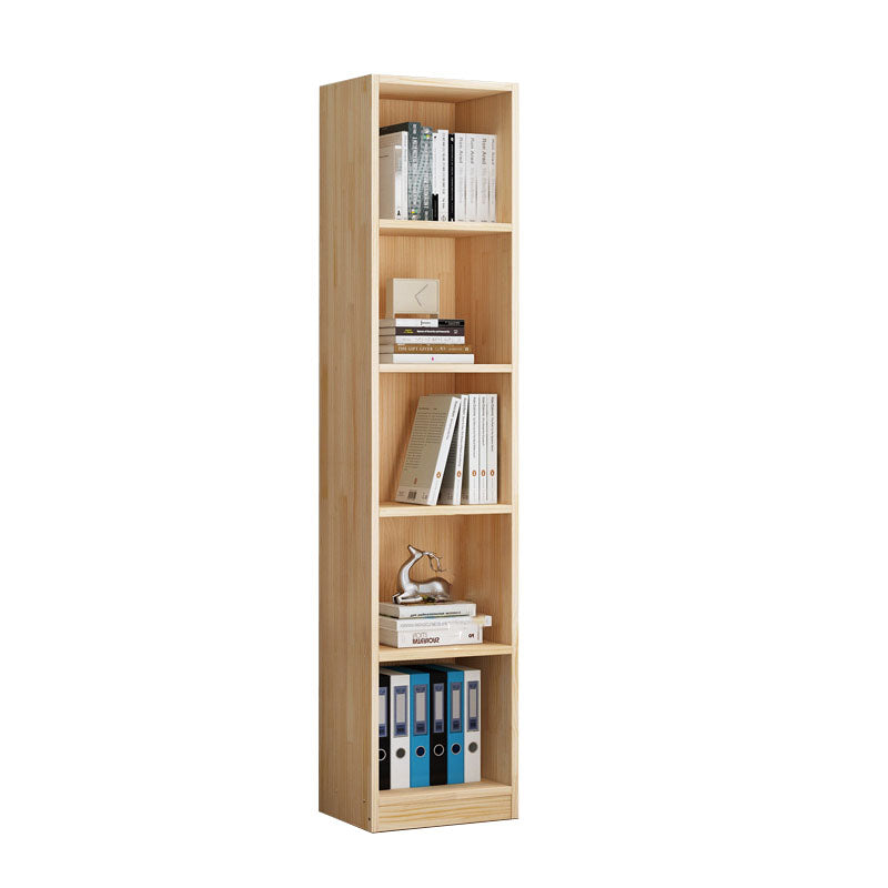 Scandinavian Vertical Standard Bookshelf Natural Pine Wood Bookshelf for Home