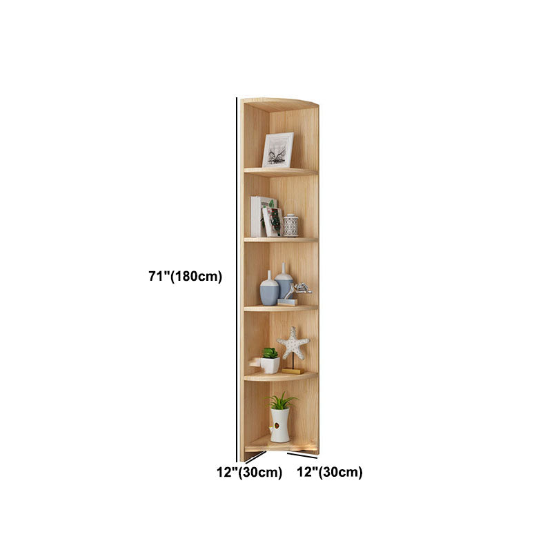 Scandinavian Vertical Standard Bookshelf Natural Pine Wood Bookshelf for Home