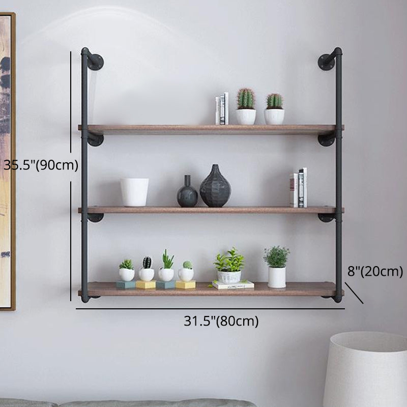 7.87"W Bookshelf Solid Wood Industrial Style Wall Mounted Bookcase for Home Office