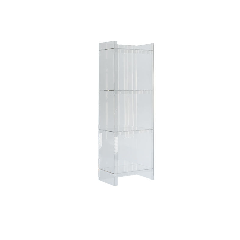 Glam Acrylic Vertical Standard Bookshelf Closed Back Bookshelf for Living Room