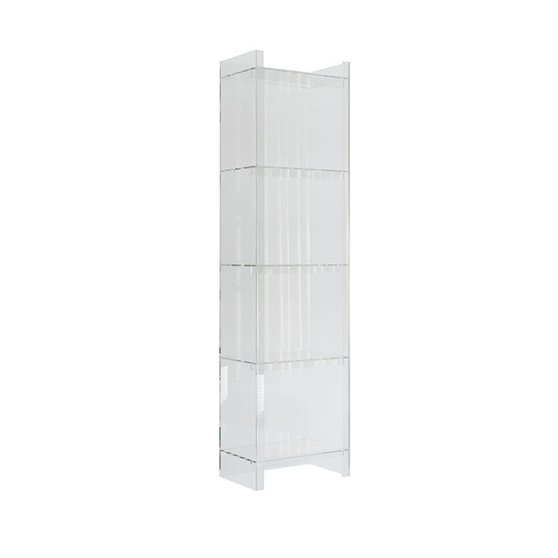 Glam Acrylic Vertical Standard Bookshelf Closed Back Bookshelf for Living Room