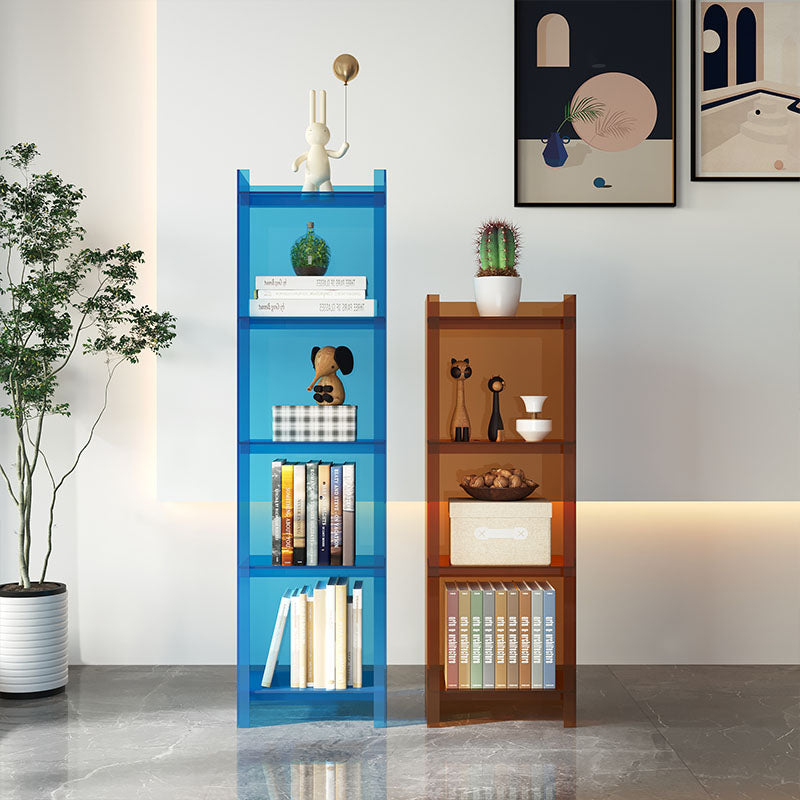 Glam Acrylic Vertical Standard Bookshelf Closed Back Bookshelf for Living Room