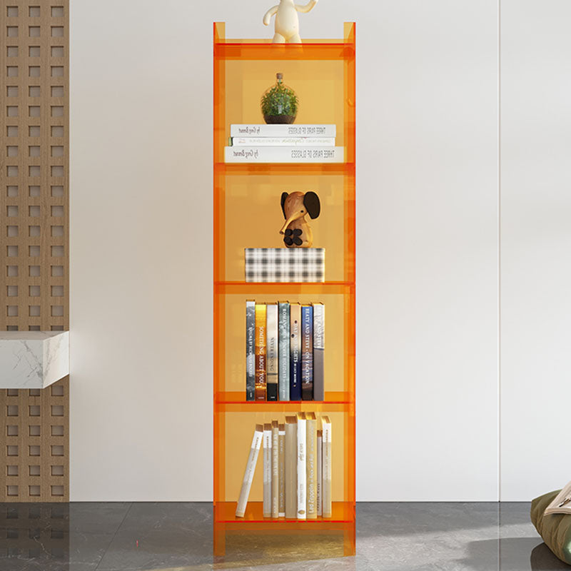 Glam Acrylic Vertical Standard Bookshelf Closed Back Bookshelf for Living Room