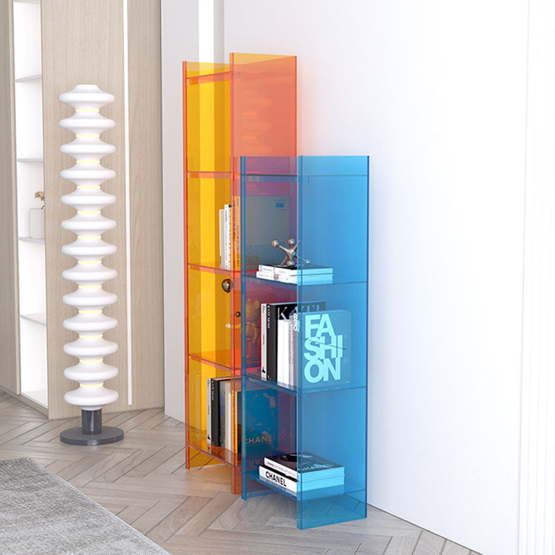 9.84 "W Bookshelf Acryl Closed Back Glam Style -Bücherregal für Büro- und Studienraum