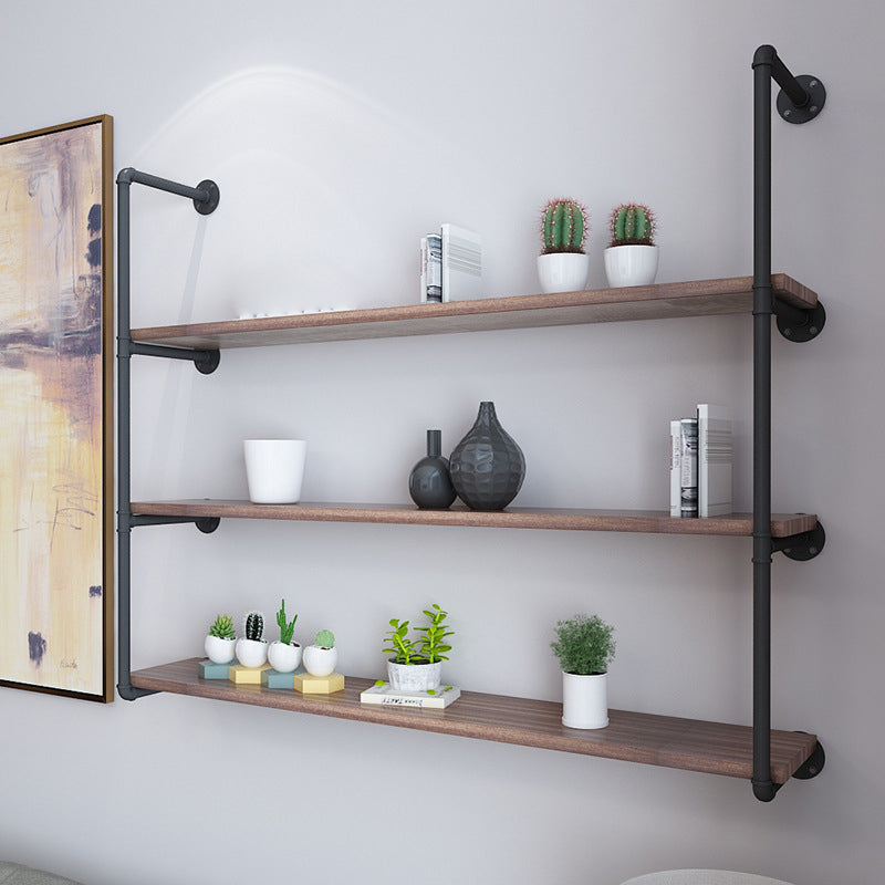 7.87"W Bookshelf Industrial Style Wall Mounted Solid Wood Bookcase for Home Office