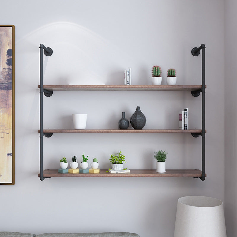 7.87"W Bookshelf Industrial Style Wall Mounted Solid Wood Bookcase for Home Office