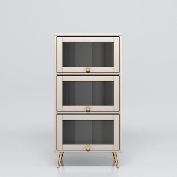 Libreria verticale standard glam in legno fabbricato con porte di vetro