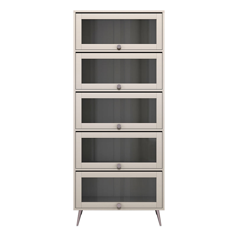 Libreria verticale standard glam in legno fabbricato con porte di vetro