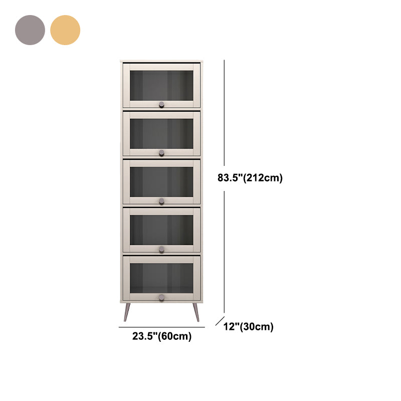 Libreria verticale standard glam in legno fabbricato con porte di vetro