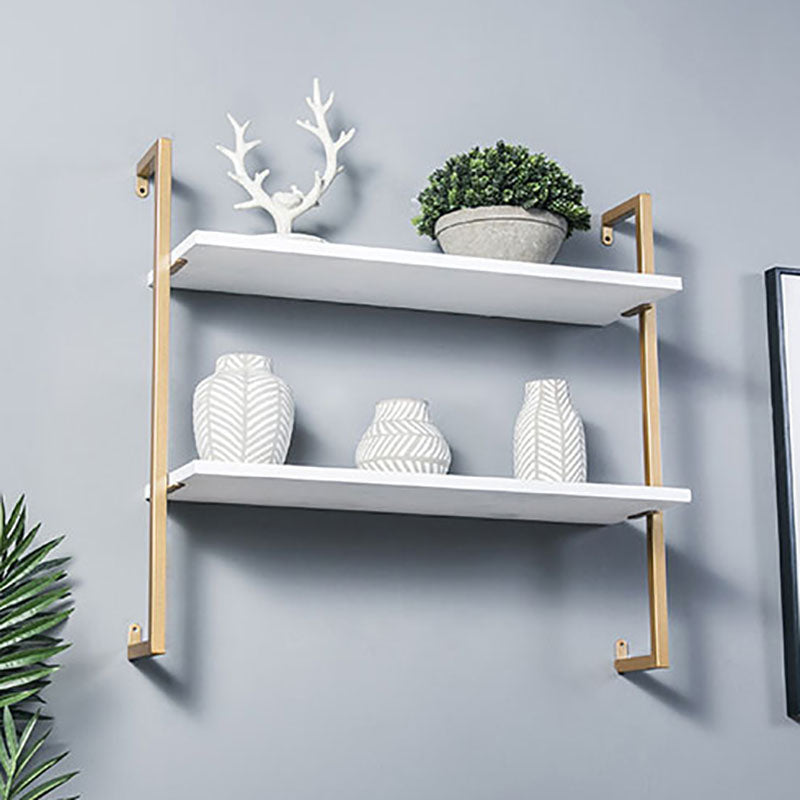 Industrial Wall Unit Bookshelf Metal Frame Solid Wood Shelf Bookshelf