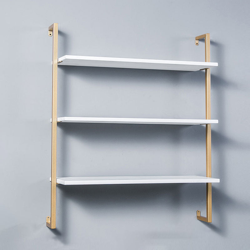 Industrial Wall Unit Bookshelf Metal Frame Solid Wood Shelf Bookshelf