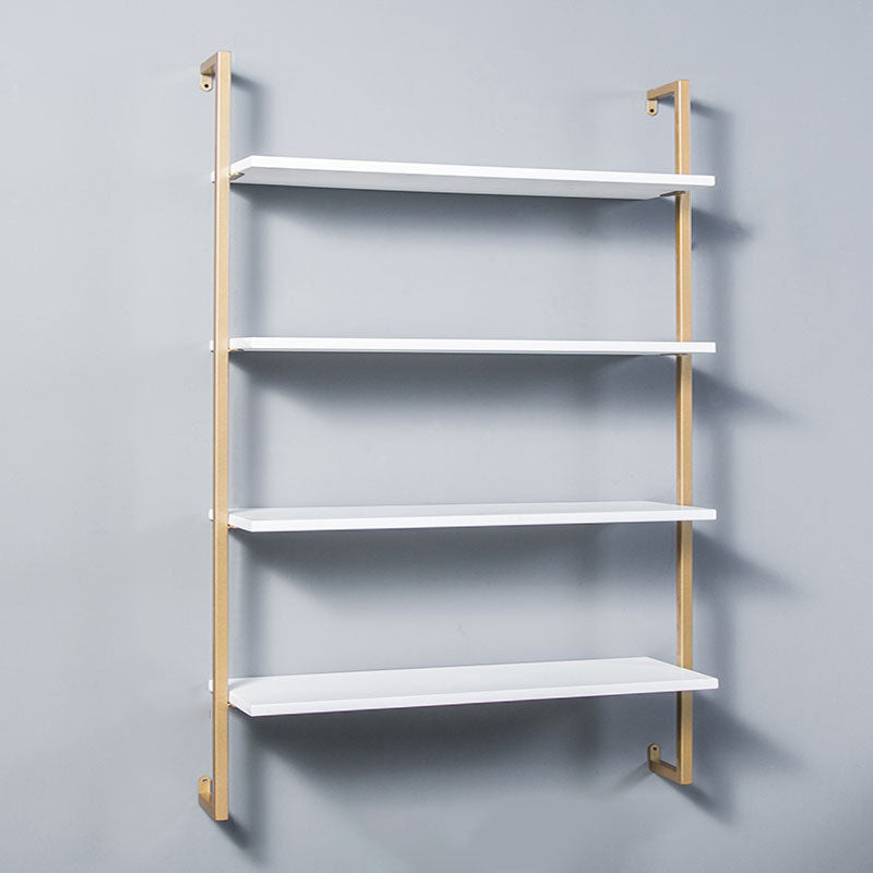 Industrial Wall Unit Bookshelf Metal Frame Solid Wood Shelf Bookshelf