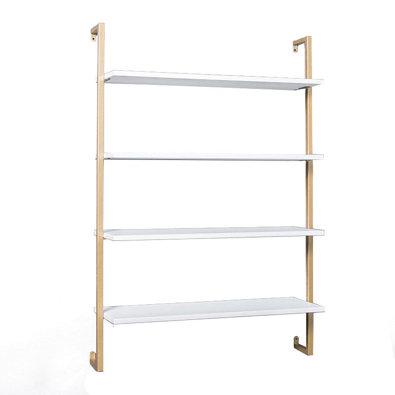 Industrial Wall Unit Bookshelf Metal Frame Solid Wood Shelf Bookshelf