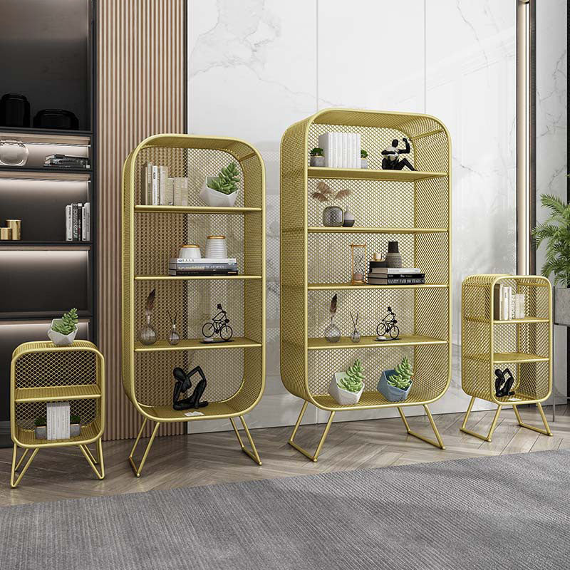 Glam Iron Standard Bookshelf Vertical Closed Back Bookshelf for Home