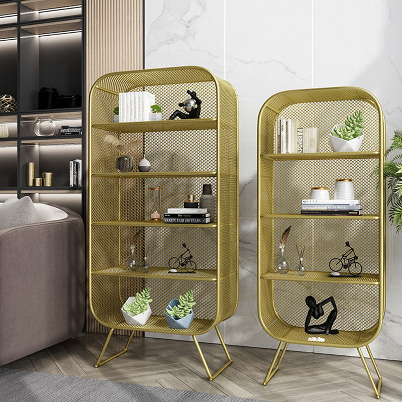 Glam Iron Standard Bookshelf Vertical Closed Back Bookshelf for Home