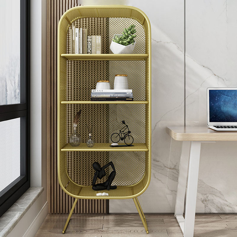 Glam Iron Standard Bookshelf Vertical Closed Back Bookshelf for Home
