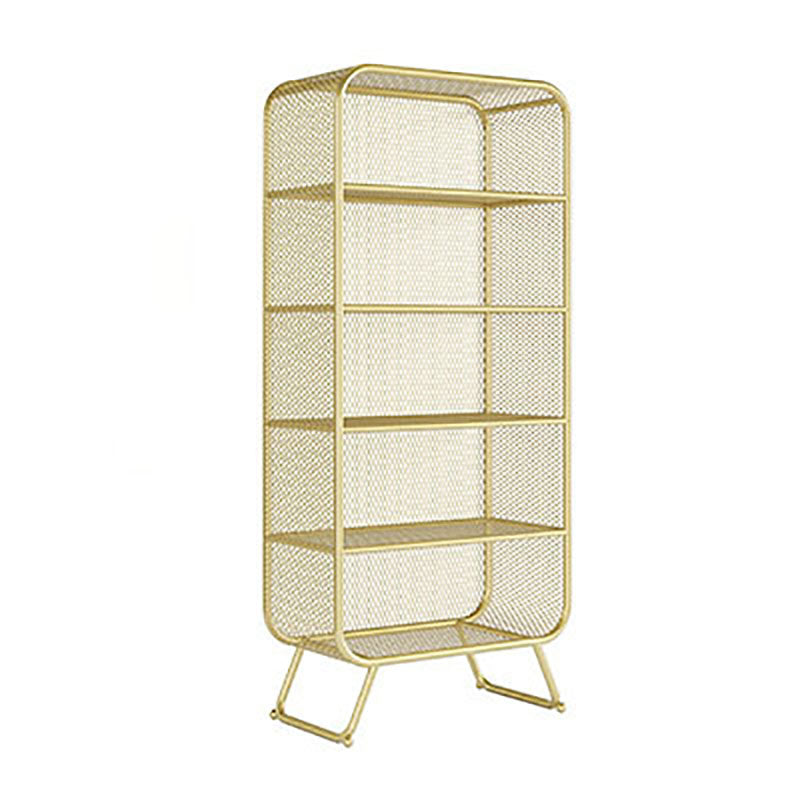 Glam Iron Standard Bookshelf Vertical Closed Back Bookshelf for Home