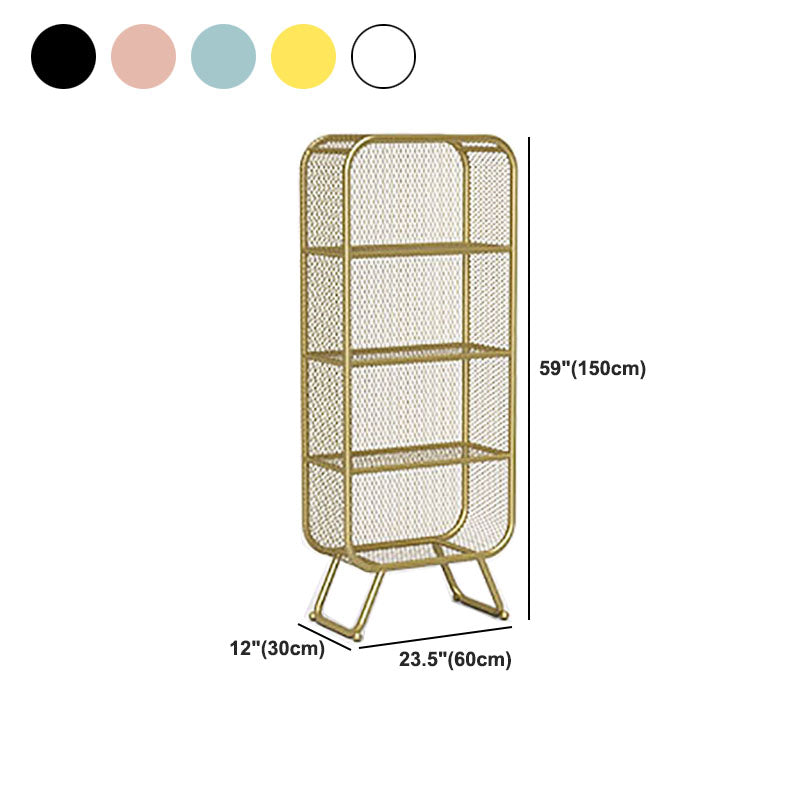 Glam Iron Standard Bookshelf Vertical Closed Back Bookshelf for Home