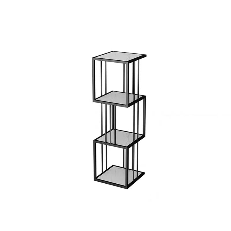 Open Vertical Etagere Bookshelf Industrial Iron Frame Manufactured Wood Shelf Bookshelf
