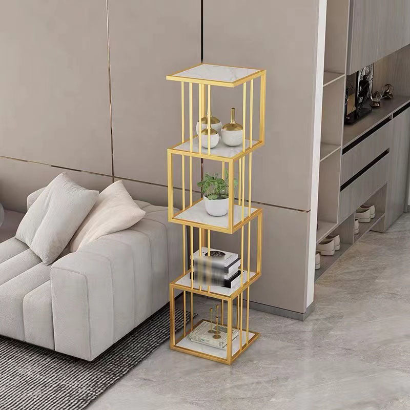Open Vertical Etagere Bookshelf Industrial Iron Frame Manufactured Wood Shelf Bookshelf