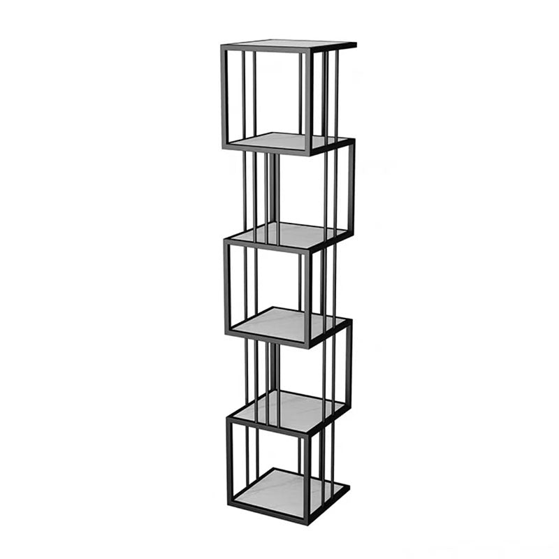 Open Vertical Etagere Bookshelf Industrial Iron Frame Manufactured Wood Shelf Bookshelf