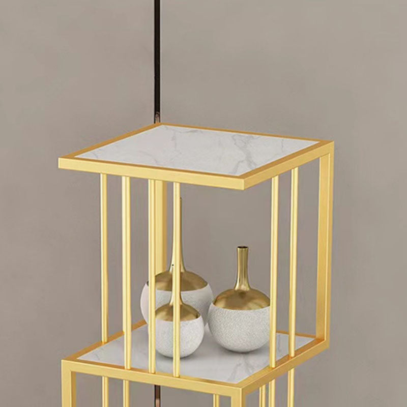 Open Vertical Etagere Bookshelf Industrial Iron Frame Manufactured Wood Shelf Bookshelf