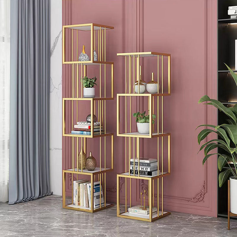 Open Vertical Etagere Bookshelf Industrial Iron Frame Manufactured Wood Shelf Bookshelf