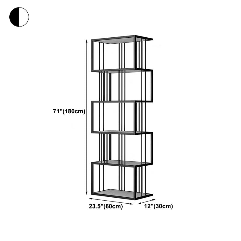 Open Vertical Etagere Bookshelf Industrial Iron Frame Manufactured Wood Shelf Bookshelf