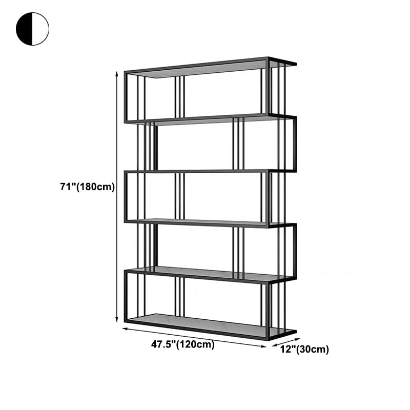 Open Vertical Etagere Bookshelf Industrial Iron Frame Manufactured Wood Shelf Bookshelf