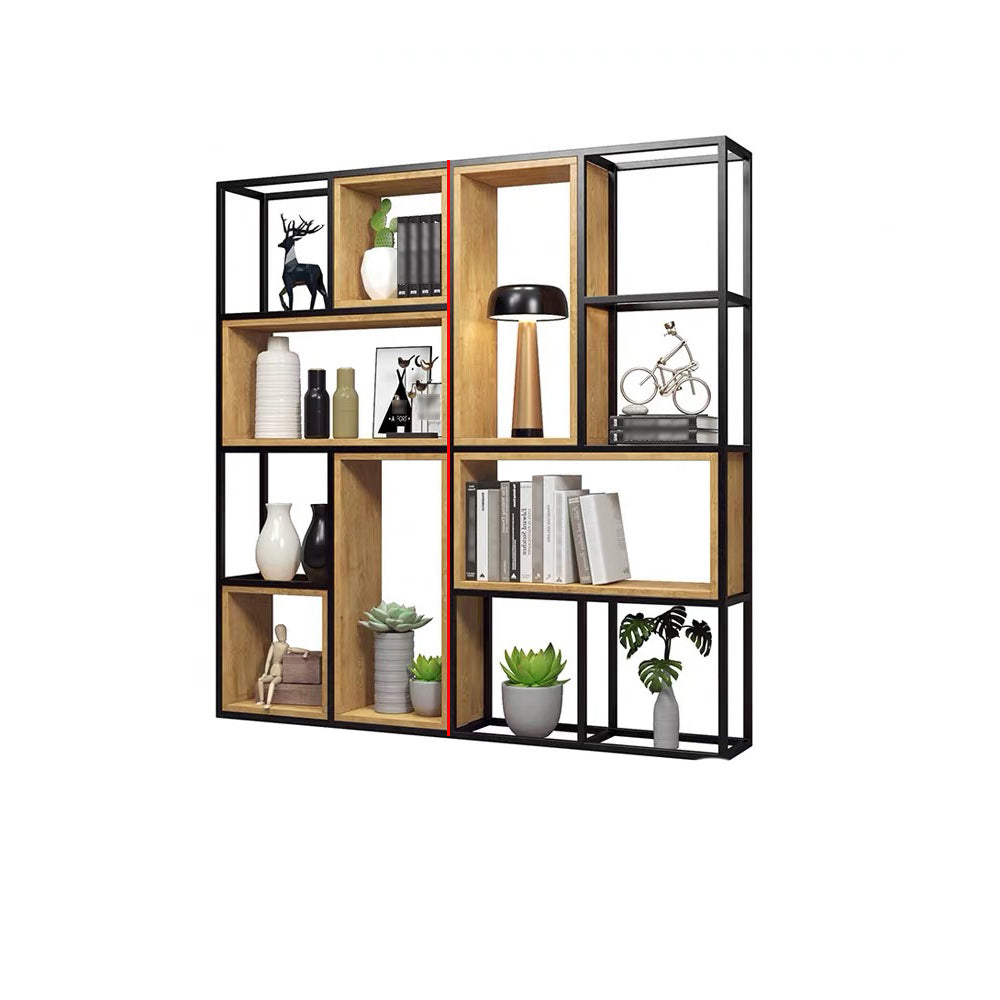 9.84"W Bookcase Industrial Style Open Back Bookcase for Study Room Home Office
