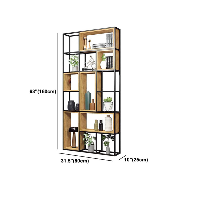 9.84"W Bookcase Industrial Style Open Back Bookcase for Study Room Home Office