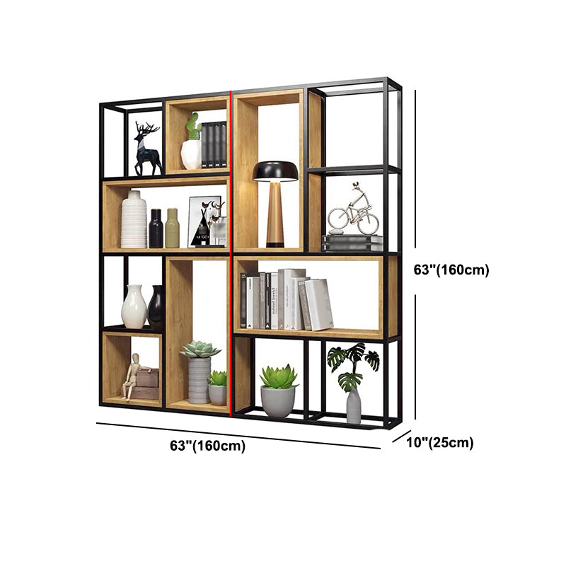 9.84"W Bookcase Industrial Style Open Back Bookcase for Study Room Home Office