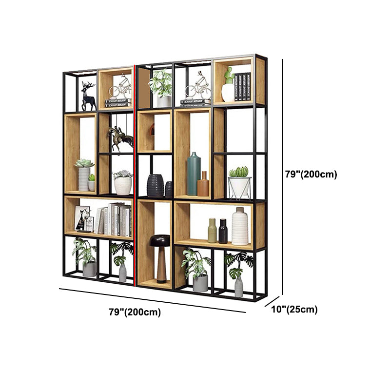 9.84"W Bookcase Industrial Style Open Back Bookcase for Study Room Home Office