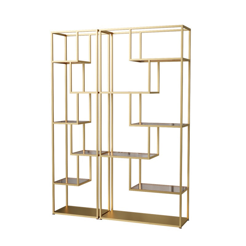 Libreria etagere industriale aperta verticale telaio di ferro invalido scaffale in vetro