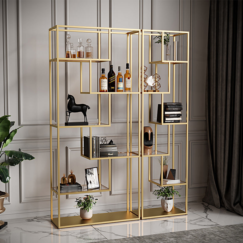 Libreria etagere industriale aperta verticale telaio di ferro invalido scaffale in vetro